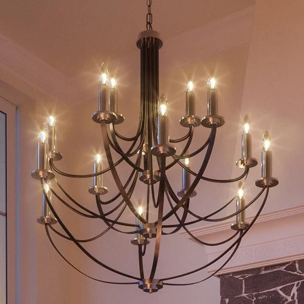 Chandeliers with Adjustable Height for Custom InstallationChandeliers with Adjustable Height for Custom InstallationUQL2013 Mid-Century Modern Chandelier, 43"H x 41"W, Black Silk Finish, Marseille Collection Chandeliers with Adjustable Height for Custom InstallationChandeliers with Adjustable Height for Custom InstallationUQL2013 Mid-Century Modern Chandelier, 43"H x 41"W, Black Silk Finish, Marseille Collection