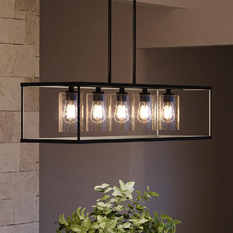 Minimalist Chandeliers for Sleek and Simple InteriorsMinimalist Chandeliers for Sleek and Simple InteriorsUQL3910 Modern Chandelier 9.5''H x 38''W, Black Bronze Finish, Fareham Collection