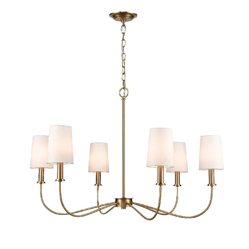 Chandeliers with Multiple Lights for Maximum IlluminationChandeliers with Multiple Lights for Maximum IlluminationWest Point 36'' Wide 6-Light Chandelier - Brass By ELK