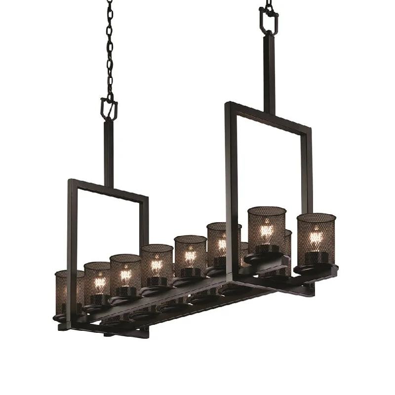 Chandeliers for Low Ceilings to Avoid OvercrowdingChandeliers for Low Ceilings to Avoid OvercrowdingWire Mesh Dakota Matte Black Bridge Chandelier (Tall), Wire Mesh Cylinder w/ Flat Rim Shade