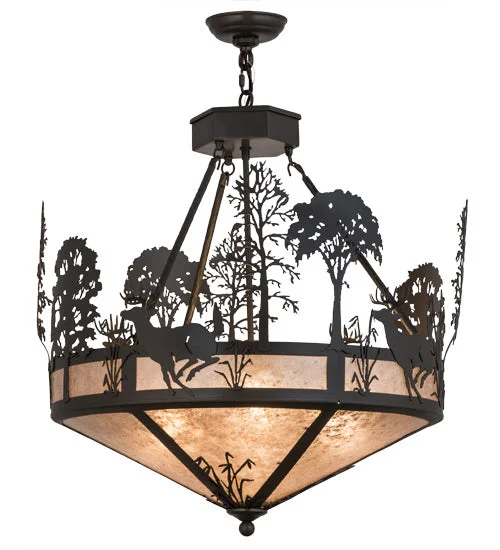 Indian - Themed Ceiling Lights with Intricate Filigree and Mirror WorkIndian - Themed Ceiling Lights with Intricate Filigree and Mirror WorkFour Light Inverted Pendant