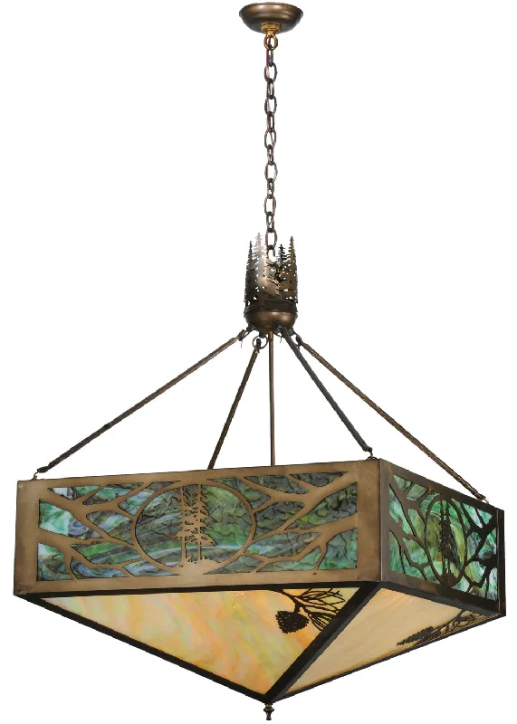 Japanese - Inspired Ceiling Lights with Shoji - Screen - like DiffusersJapanese - Inspired Ceiling Lights with Shoji - Screen - like DiffusersFour Light Inverted Pendant