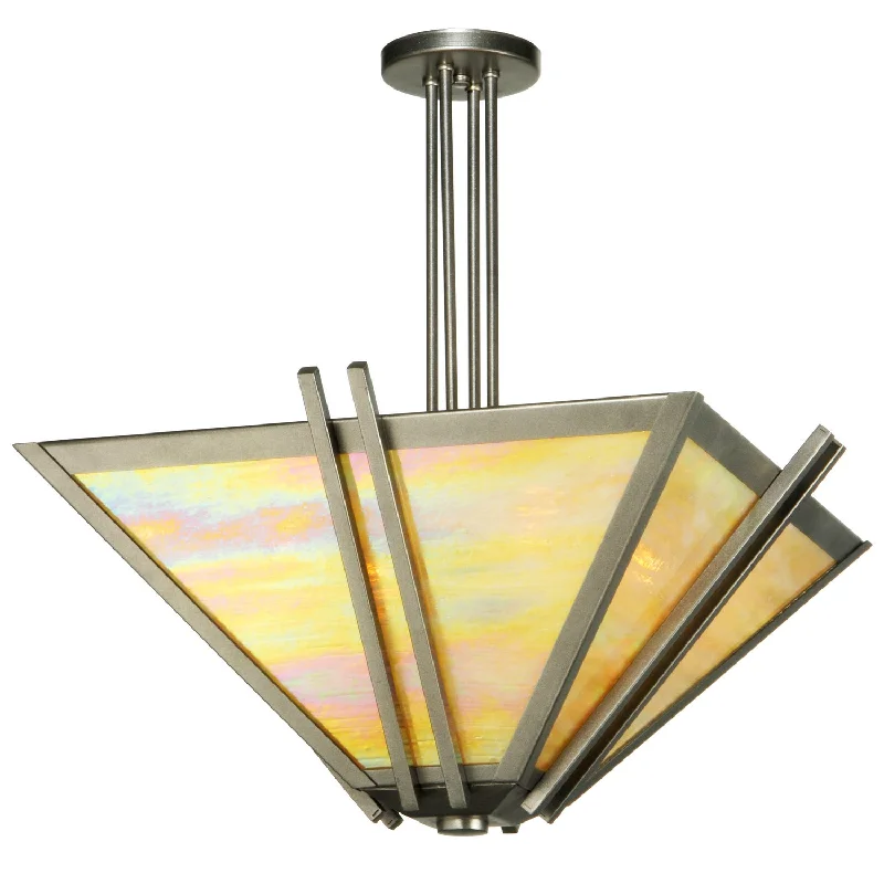 Metal Ceiling Lights in Brass, Copper, Stainless Steel, and IronMetal Ceiling Lights in Brass, Copper, Stainless Steel, and IronFour Light Semi-Flushmount