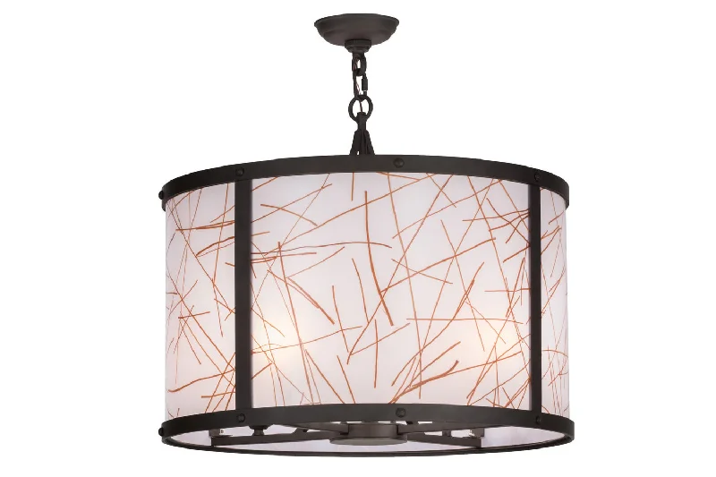 Tropical - Themed Ceiling Lights with Palm - Leaf Shapes and Rattan WrapsTropical - Themed Ceiling Lights with Palm - Leaf Shapes and Rattan WrapsFour Light Pendant
