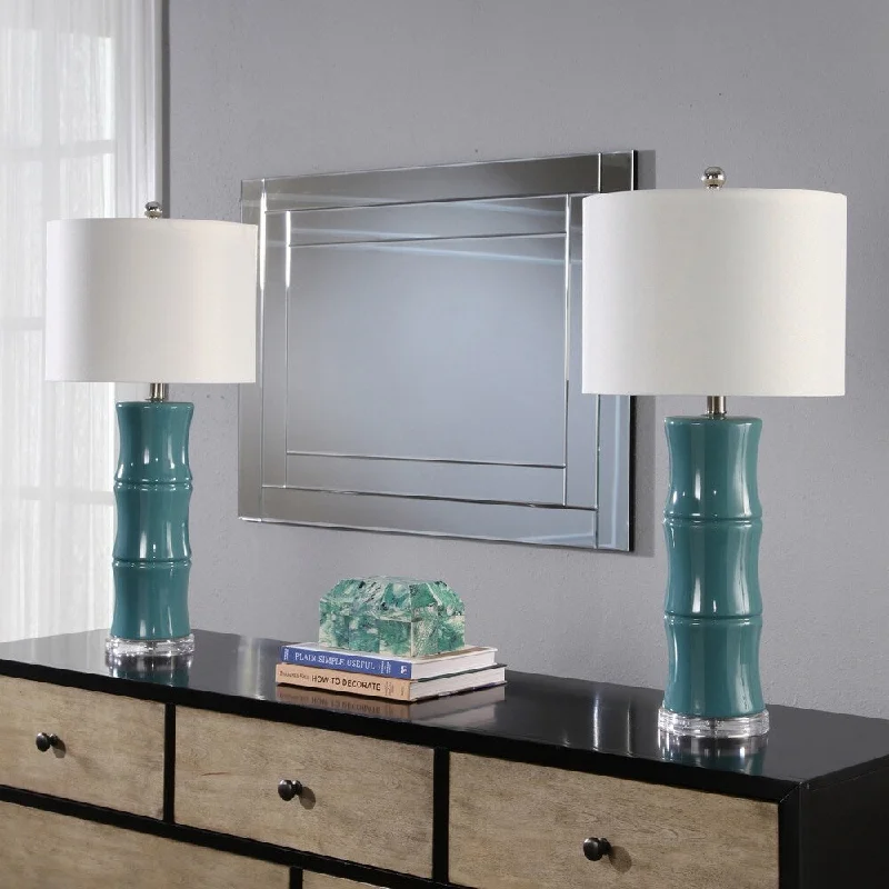 ceramic table lamps with hand painted designs for an artistic touchceramic table lamps with hand painted designs for an artistic touchAbbyson Singapore Blue Ceramic 30-inch Table Lamp (Set Of 2)