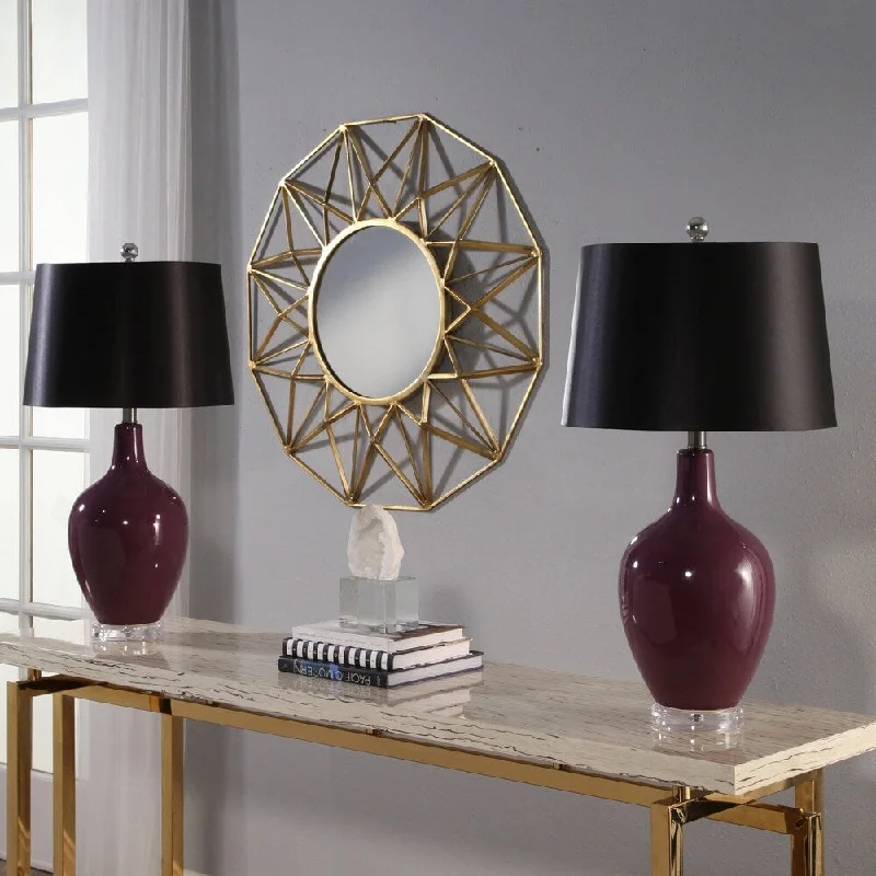 wooden table lamps with natural grain for a warm and organic feelwooden table lamps with natural grain for a warm and organic feelAbbyson Sumatra Purple Ceramic 27.5-inch Table Lamp (Set Of 2)