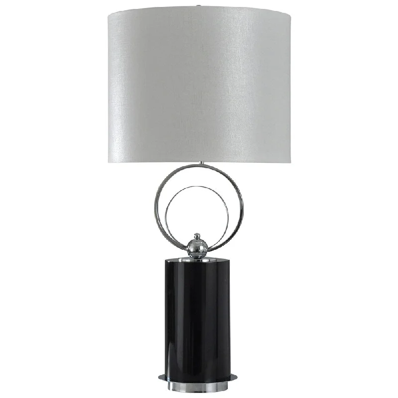 asian inspired table lamps with bamboo accents for a zen atmosphereasian inspired table lamps with bamboo accents for a zen atmosphereAlberti Black and Silver Table Lamp - Off White Shade