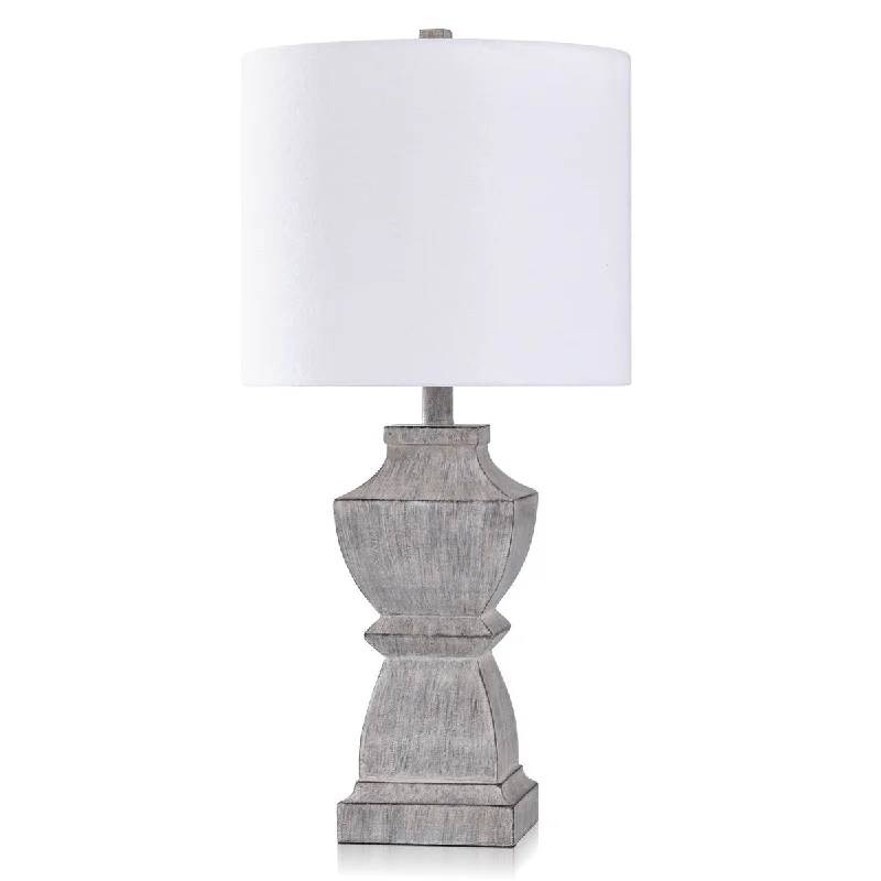 modern minimalist table lamps for contemporary living roomsmodern minimalist table lamps for contemporary living roomsStyleCraft Odette Poly Resin Gray Wash Table Lamp with White Shade