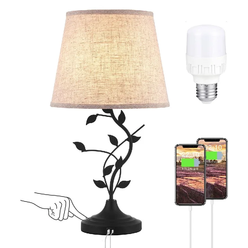 modern minimalist table lamps for contemporary living roomsmodern minimalist table lamps for contemporary living roomsUSB Touch Table Lamp Bedside Lamp with USB C Charging Ports, Beige 3 Way Dimmable Traditional Nightstand Lamp Retro Table Lamp